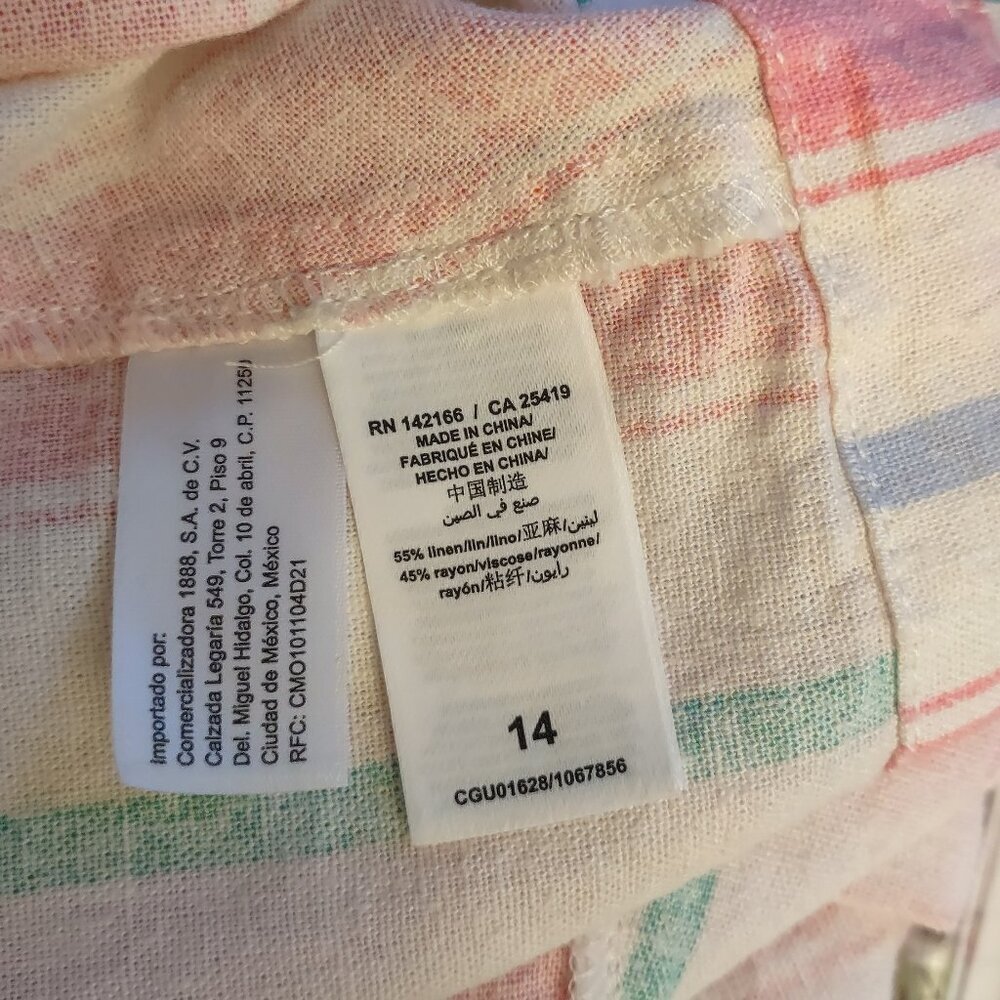 Habitual Girl's Striped Linen Dress Size 14  Euro Summer Special Occasion - Picture 10 of 10